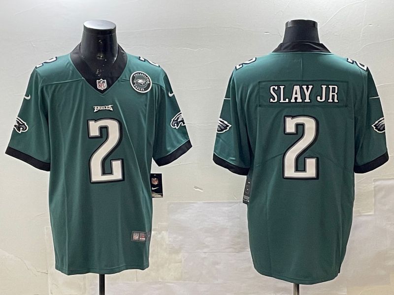 Men Philadelphia Eagles #2 Slay jr Green 2025 Nike Vapor Limited NFL Jersey style 3->philadelphia eagles->NFL Jersey